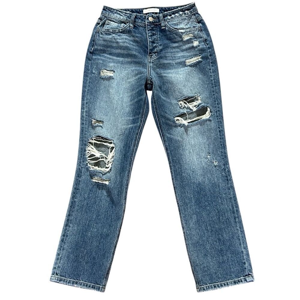 Flying Monkey Distressed Straight Jeans